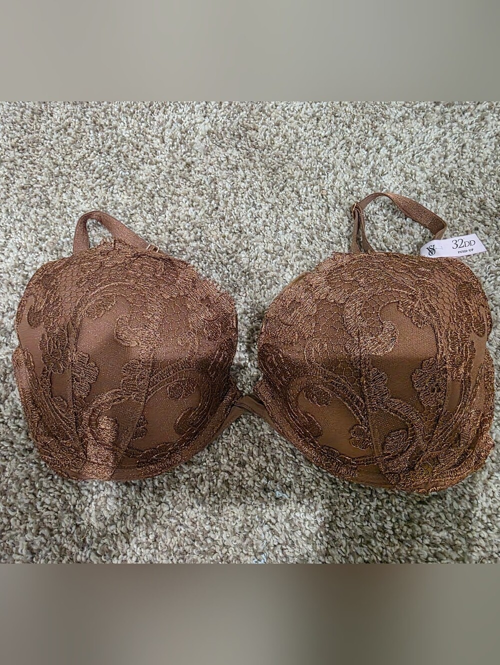 Victoria Secret Lace Underwire Bra - Brown 32DD